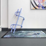 Cecilia Salama Part of our routine. 2016  Pull-up bar, latex, acrylic, iridescent medium, digitally printed rubber mat 36 x 60 x 36 in